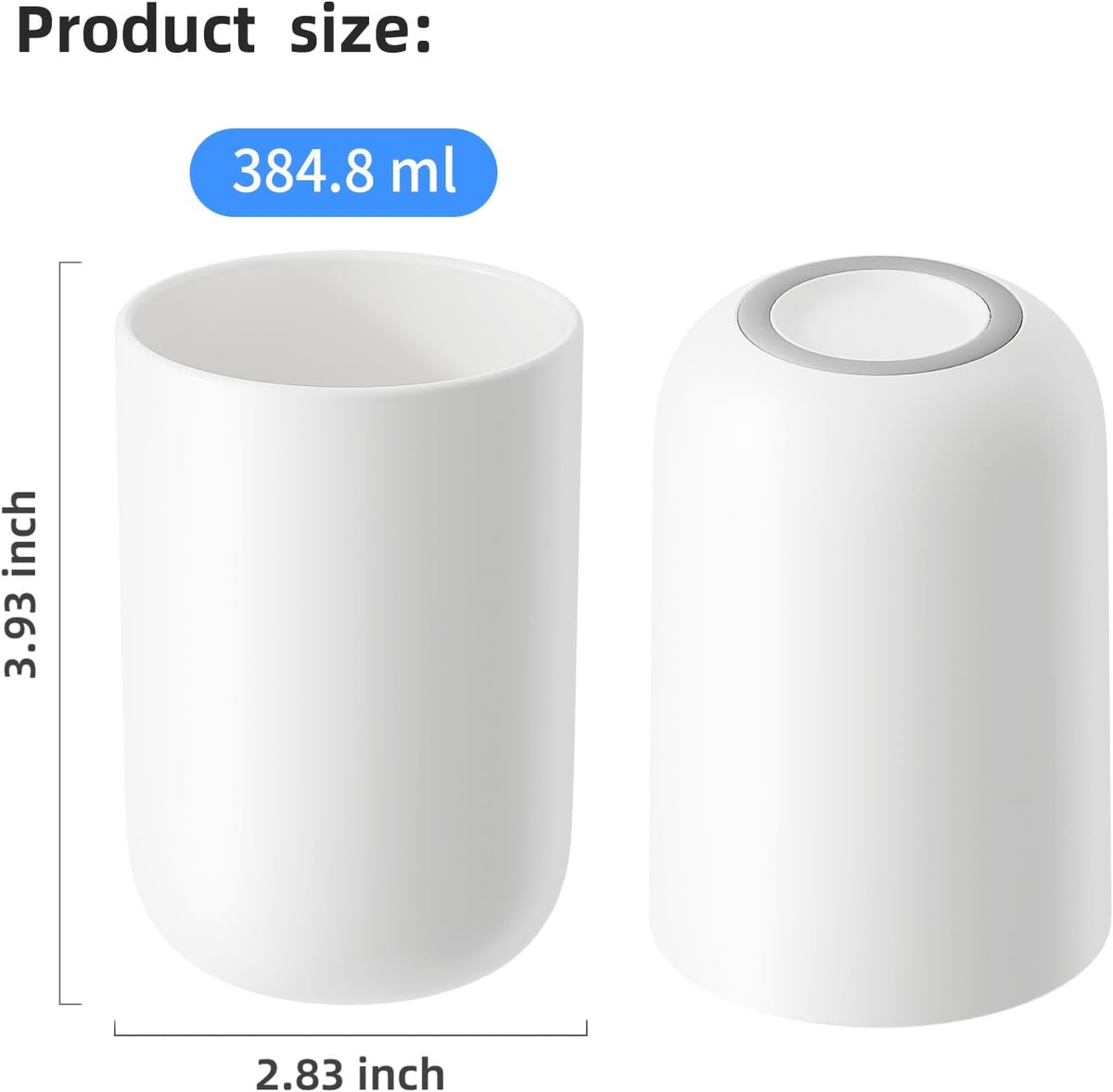 Hillcrest Bathware Matte White Plastic Bathroom Tumbler additional product photo