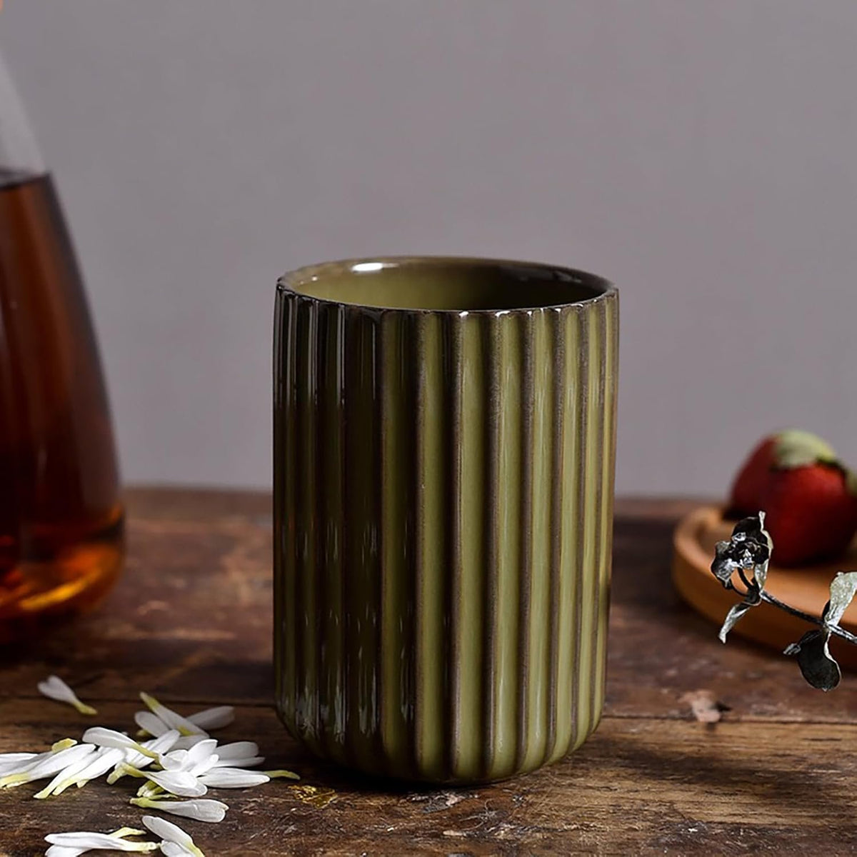 Hillcrest Bathware Olive Kiln-Glazed Toothbrush Tumbler additional product photo
