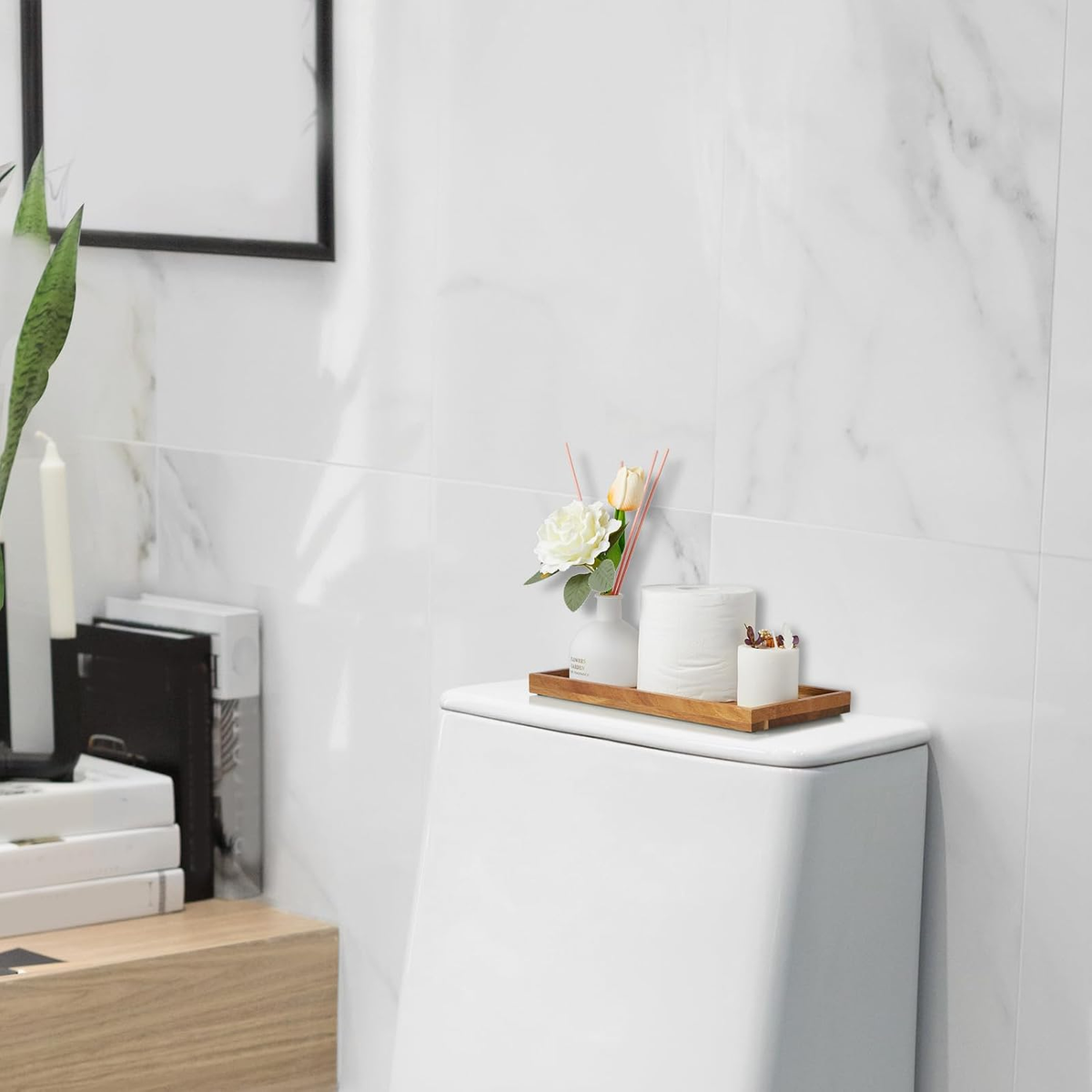 Hillcrest Bathware Acacia Wood Vanity Tray with Raised Edges additional product photo