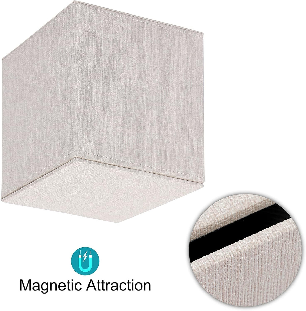 Hillcrest Bathware Beige Linen Square Tissue Box Cover additional product photo