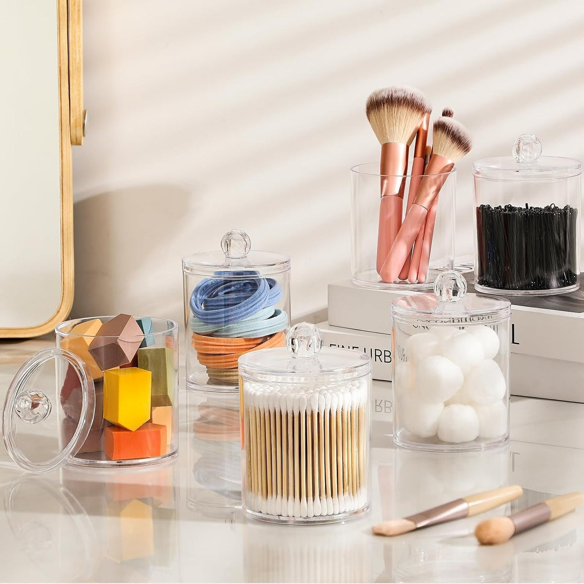 Hillcrest Bathware Clear Acrylic Apothecary Jars with Labels additional product photo