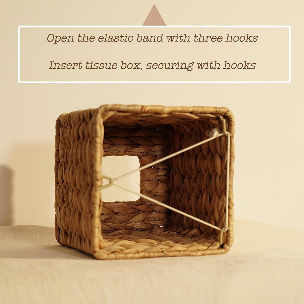 Hillcrest Bathware Handwoven Water Hyacinth Tissue Box Cover additional product photo