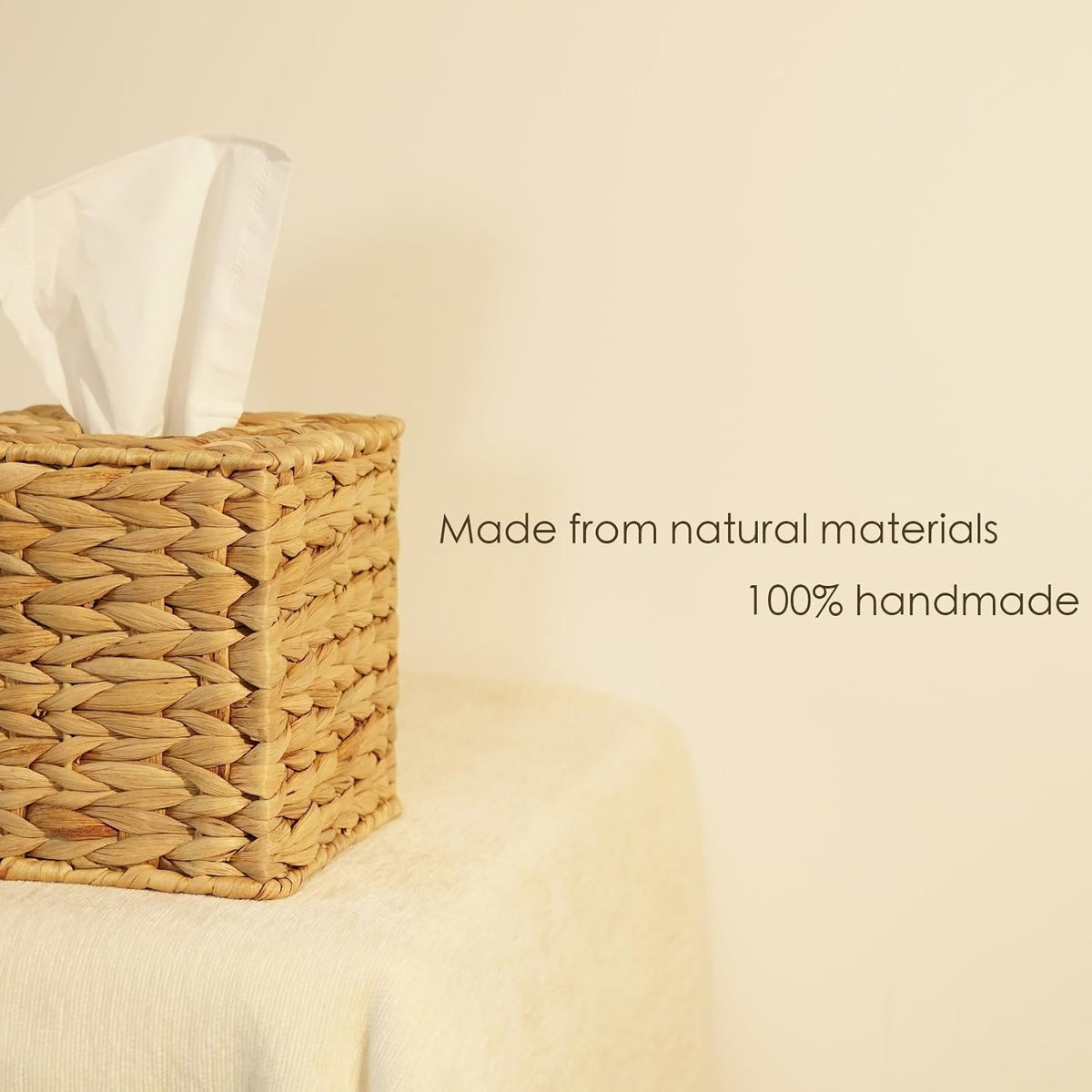 Hillcrest Bathware Handwoven Water Hyacinth Tissue Box Cover additional product photo