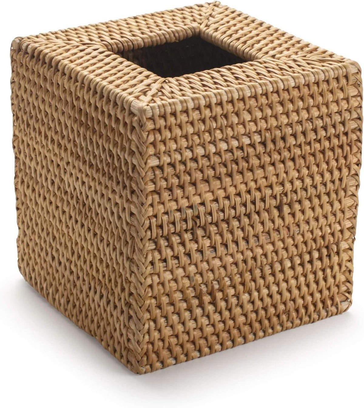 Hillcrest Bathware Natural Rattan Tissue Box Cover with Open Bottom additional product photo