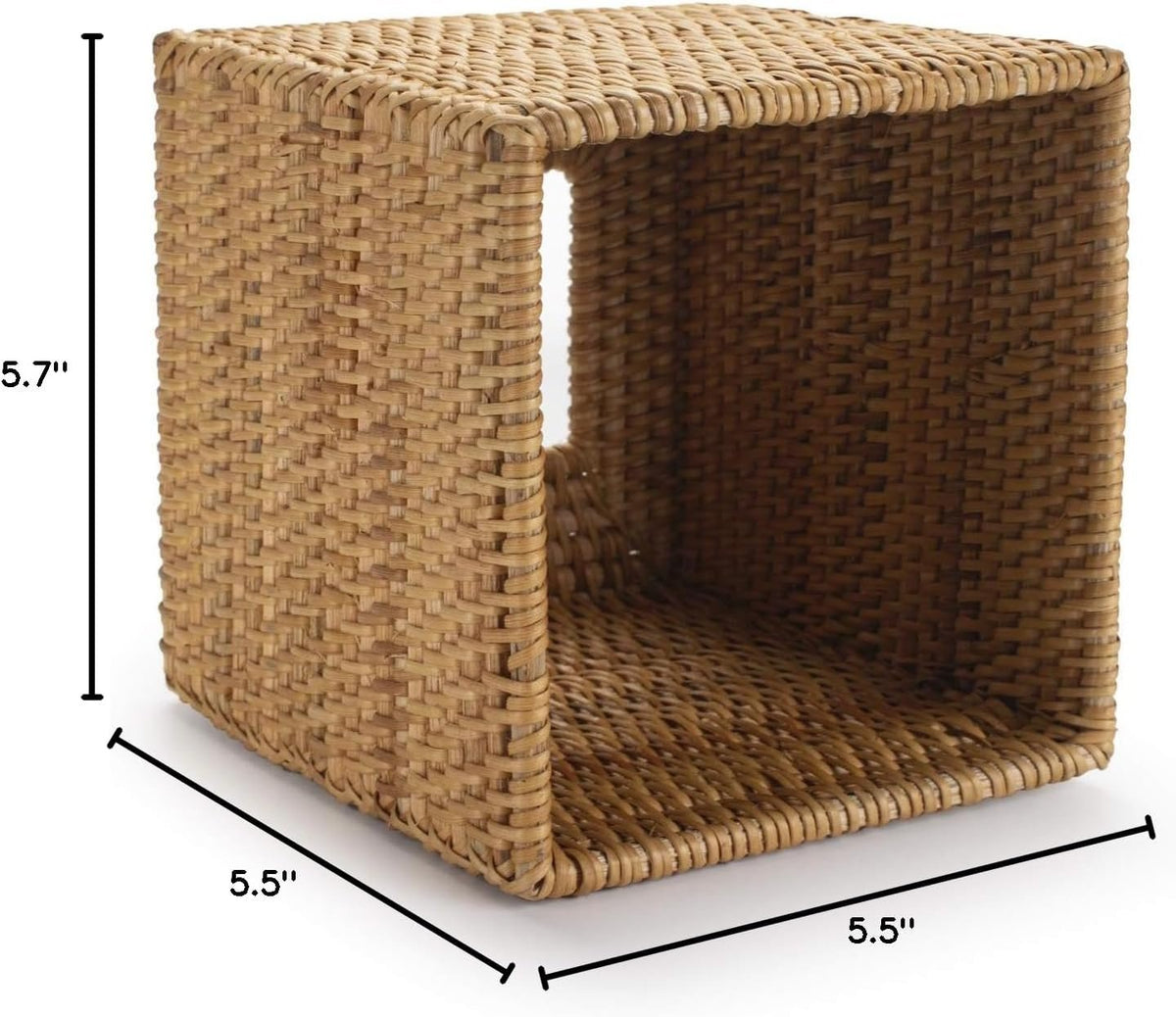 Hillcrest Bathware Natural Rattan Tissue Box Cover with Open Bottom additional product photo