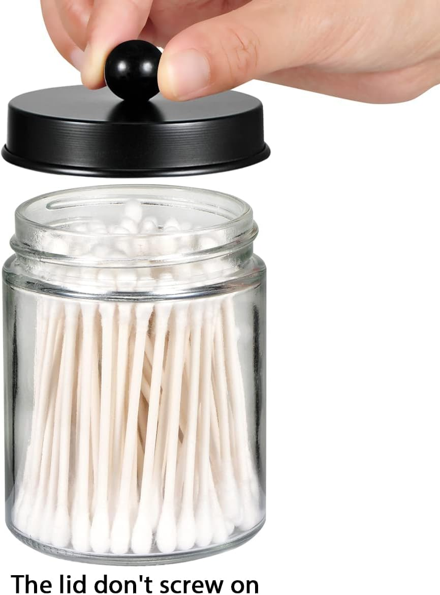 Hillcrest Bathware Glass Apothecary Jars with Black Steel Lids additional product photo