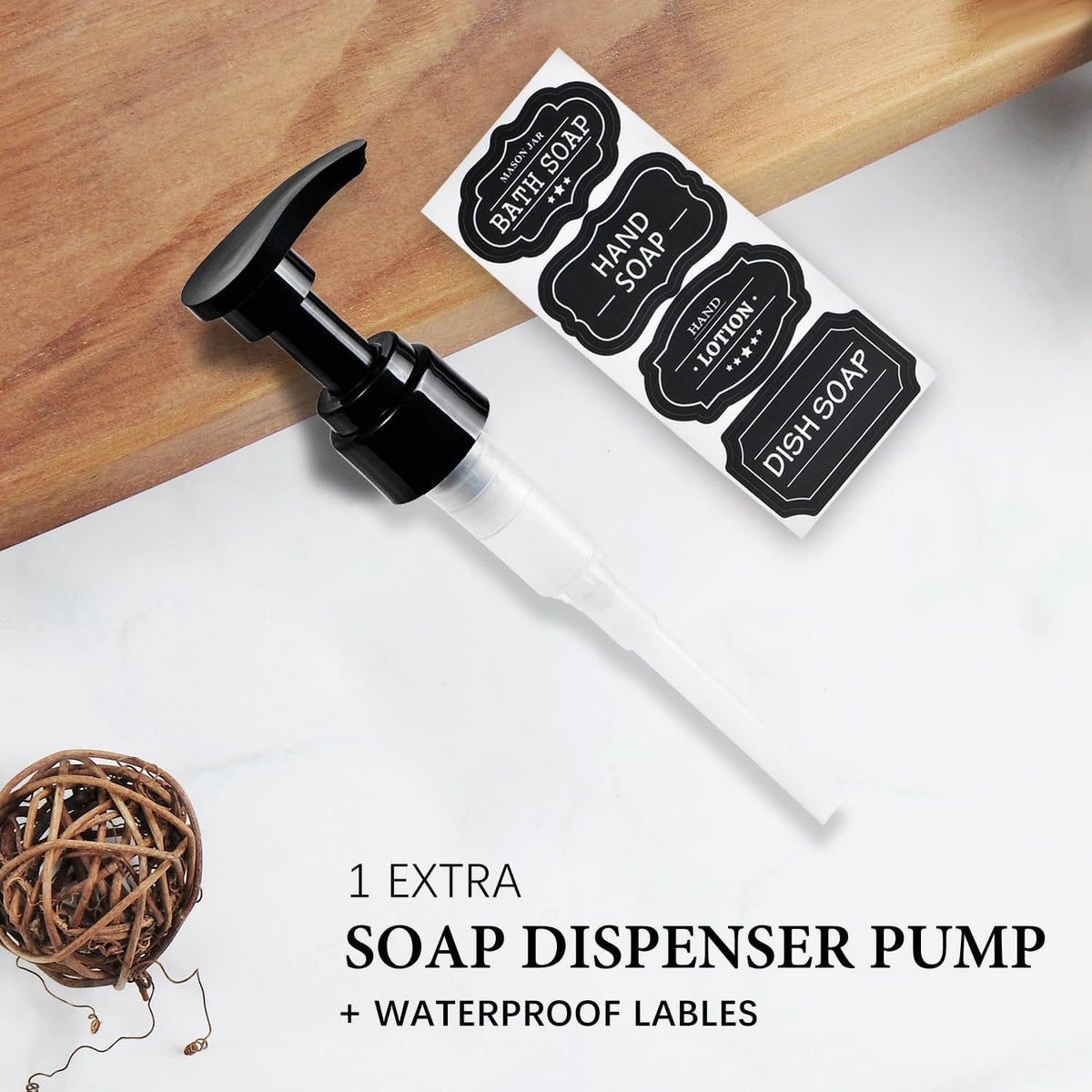 Hillcrest Bathware Clear Plastic Mason Jar Pump Dispensers additional product photo