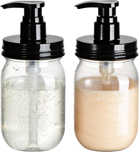 Hillcrest Bathware Clear Plastic Mason Jar Pump Dispensers studio product photo