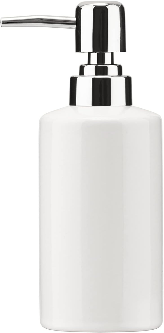 Hillcrest Bathware Glossy White Ceramic Soap Dispenser studio product photo