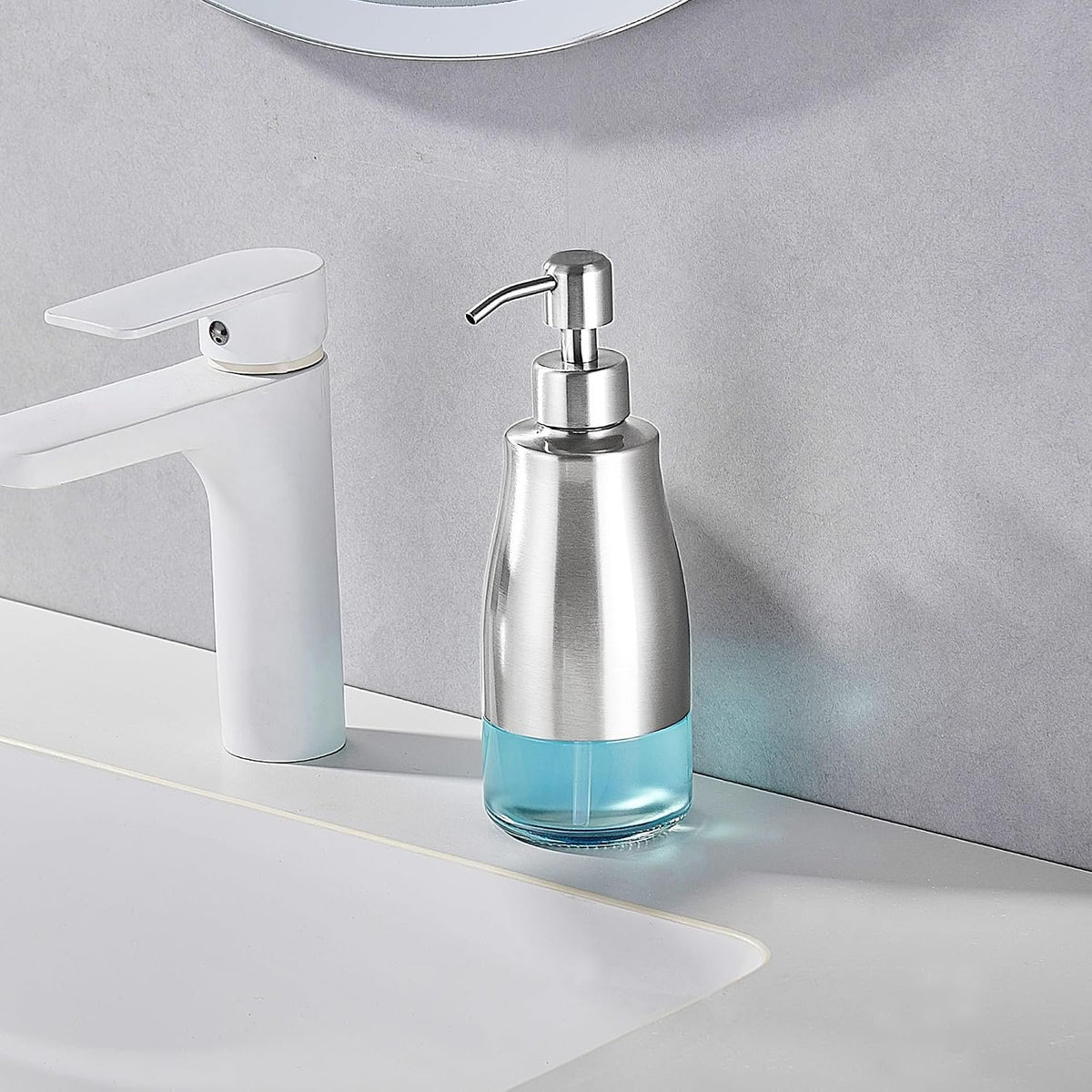 Hillcrest Bathware Brushed Stainless Steel Soap Dispenser with Glass Liner additional product photo