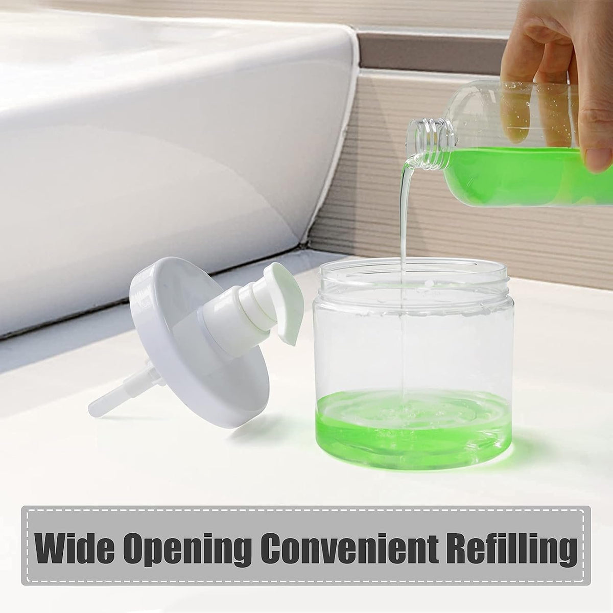 Hillcrest Bathware Wide-Mouth Clear Plastic Pump Bottles additional product photo