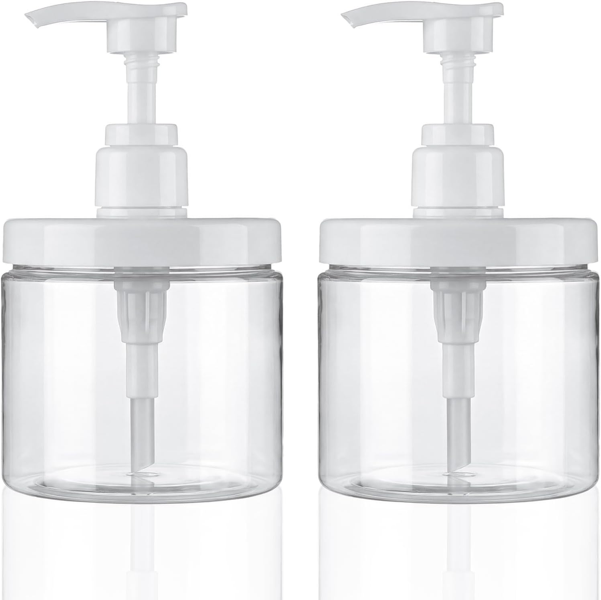 Hillcrest Bathware Wide-Mouth Clear Plastic Pump Bottles studio product photo