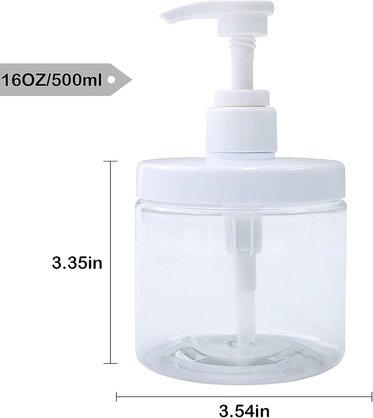 Hillcrest Bathware Wide-Mouth Clear Plastic Pump Bottles additional product photo