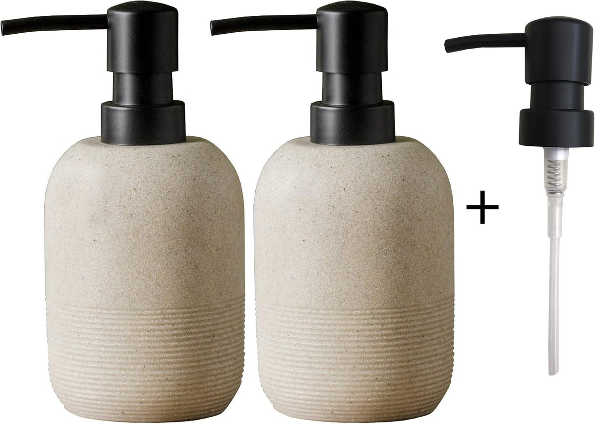 Hillcrest Bathware Beige Sandstone Resin Soap Dispensers additional product photo