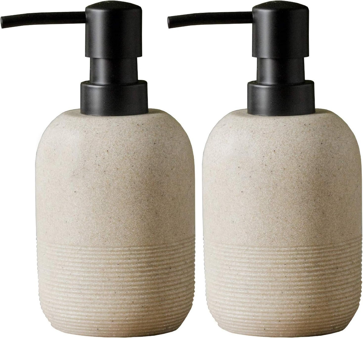 Hillcrest Bathware Beige Sandstone Resin Soap Dispensers studio product photo