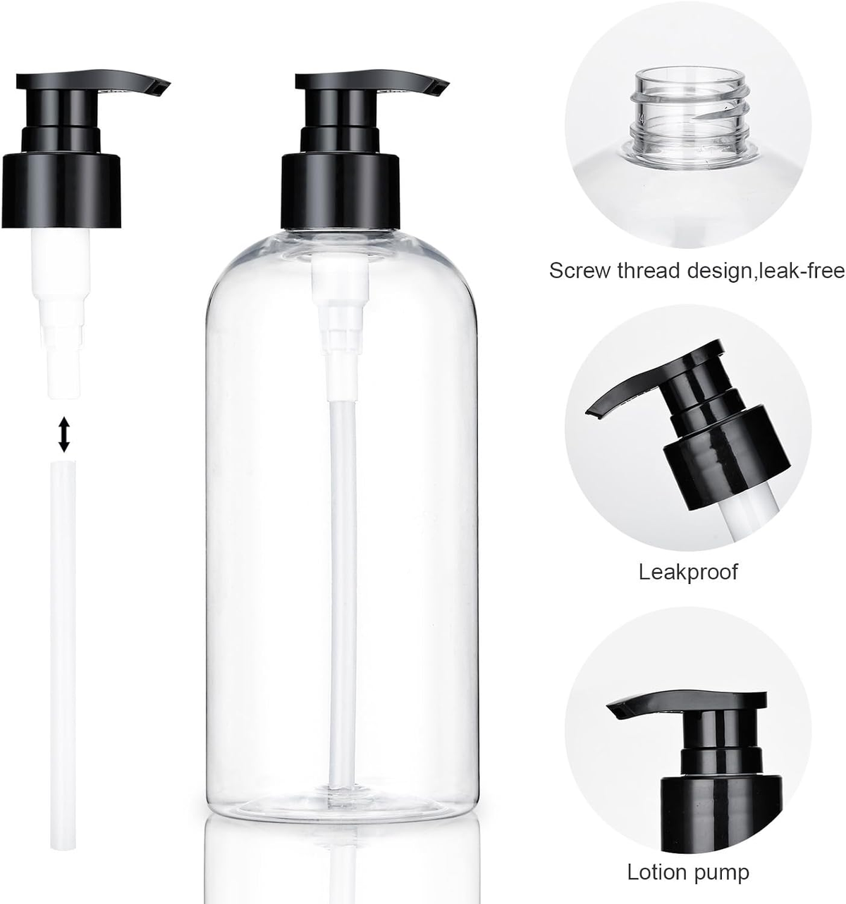 Hillcrest Bathware Slim-Shoulder Plastic Pump Bottles additional product photo