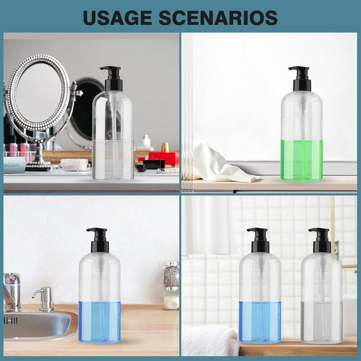 Hillcrest Bathware Slim-Shoulder Plastic Pump Bottles additional product photo