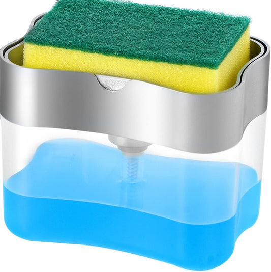 Hillcrest Bathware Silver Sink Soap Dispenser with Scrubber Caddy studio product photo