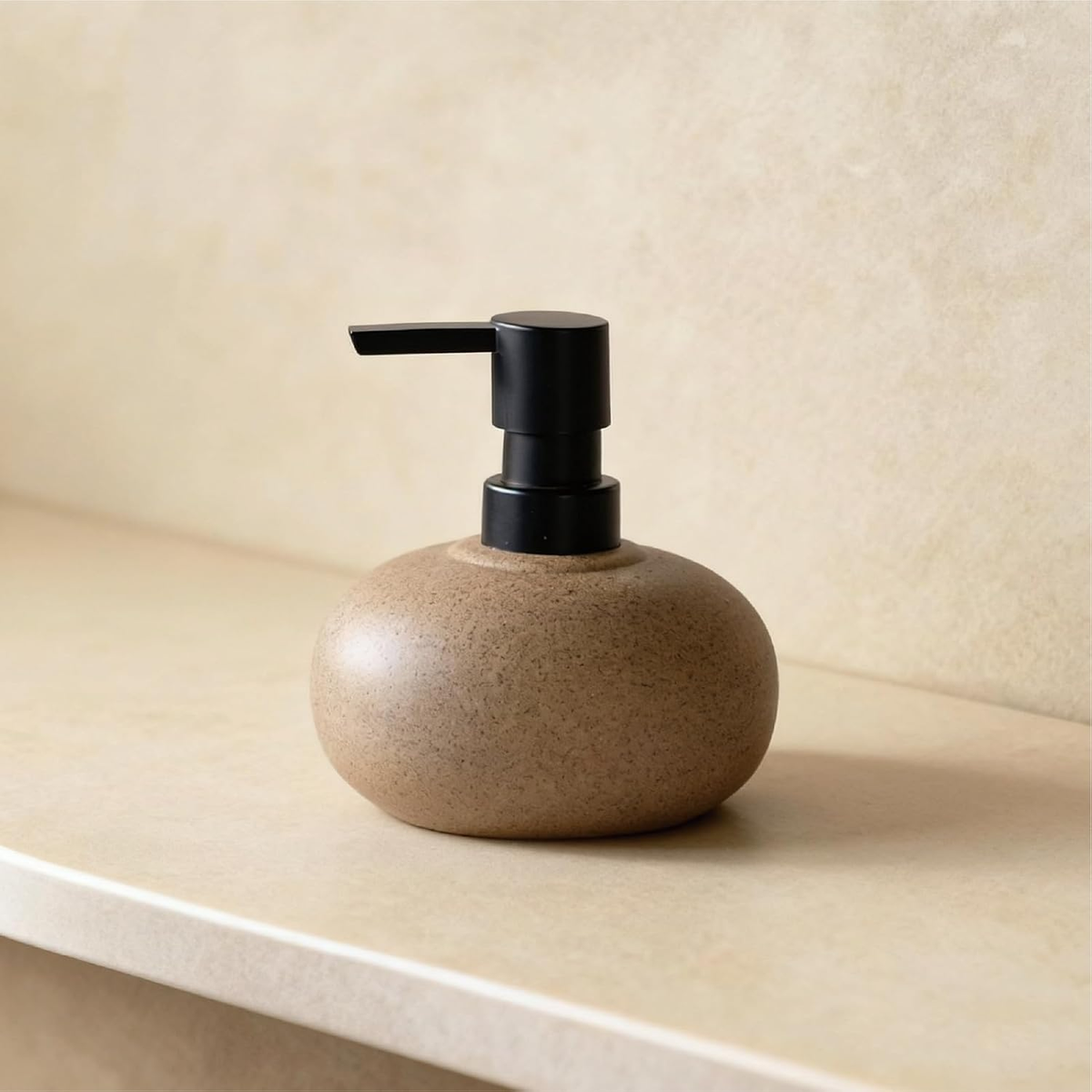 Hillcrest Bathware Speckled Brown Ceramic Pebble Soap Dispenser additional product photo