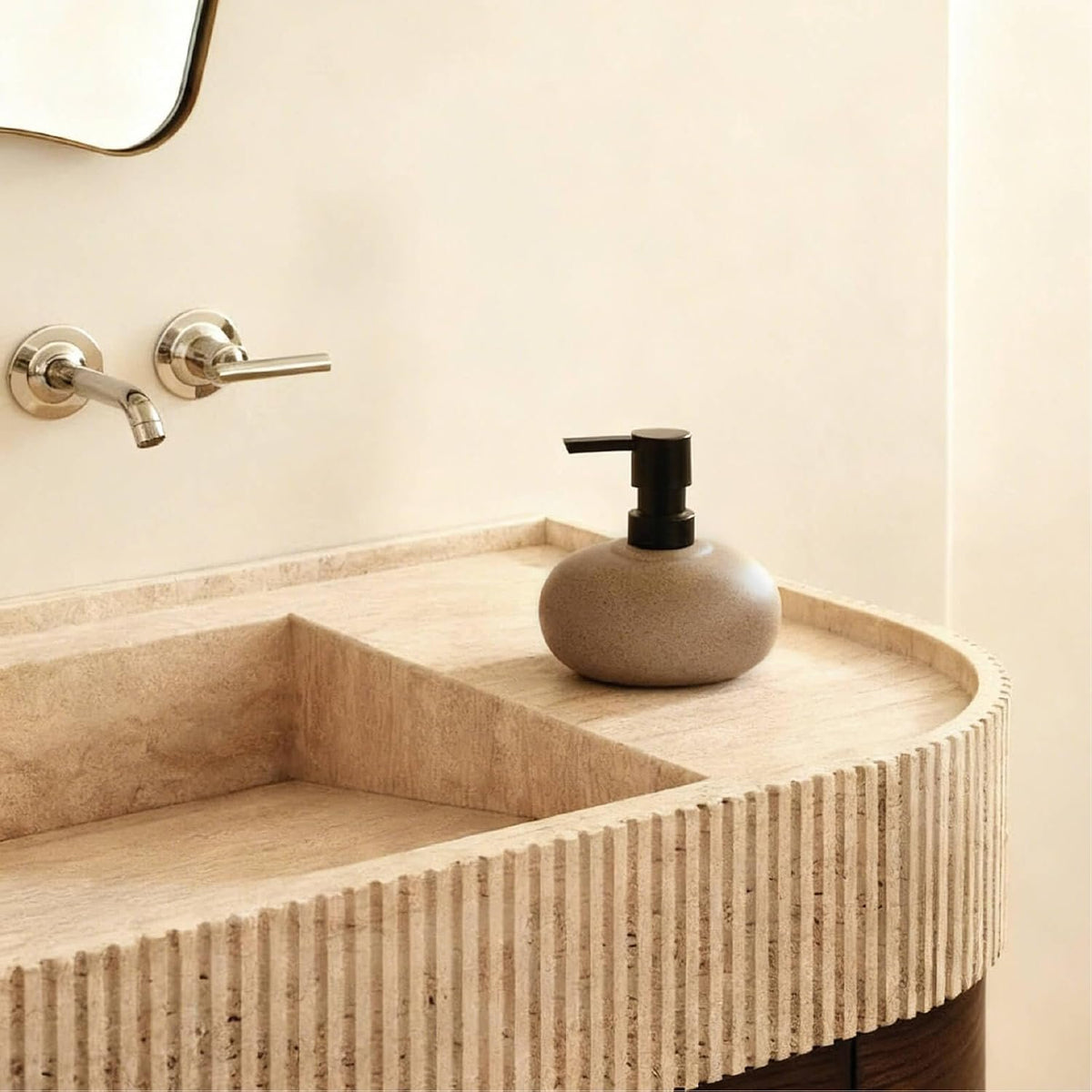 Hillcrest Bathware Speckled Brown Ceramic Pebble Soap Dispenser additional product photo