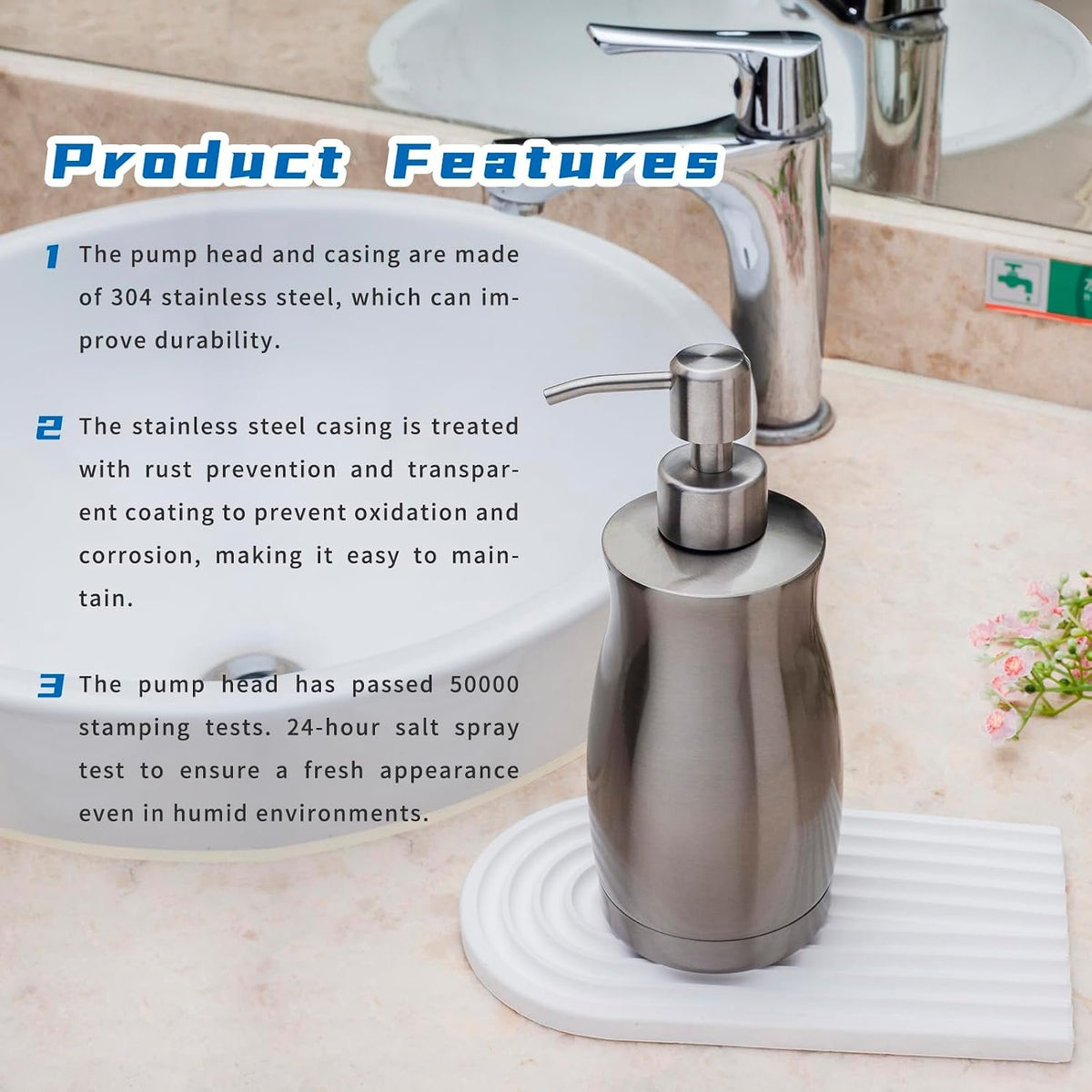 Hillcrest Bathware Brushed Nickel Stainless Steel Soap Dispenser additional product photo