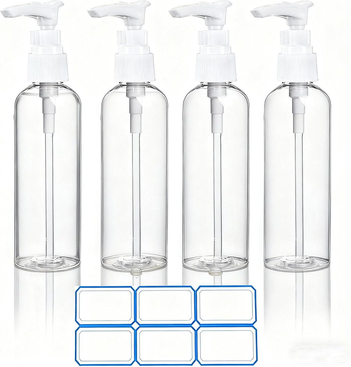 Hillcrest Bathware Clear Travel Pump Bottles with Clip Lock studio product photo