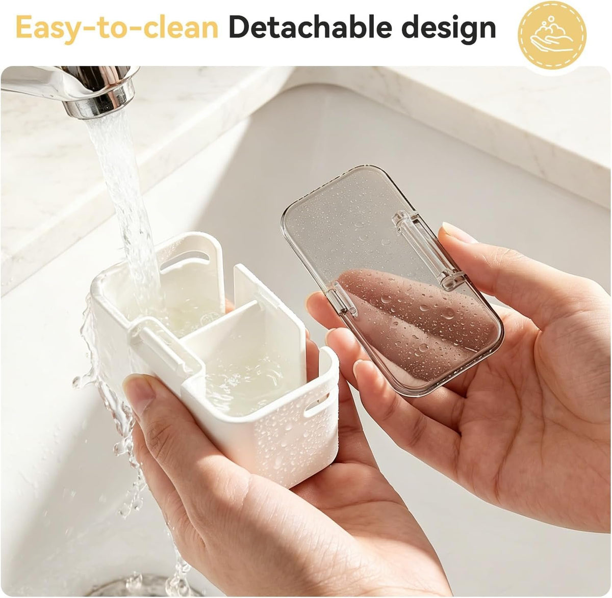 Hillcrest Bathware Covered Wall-Mounted Electric Toothbrush Holder additional product photo