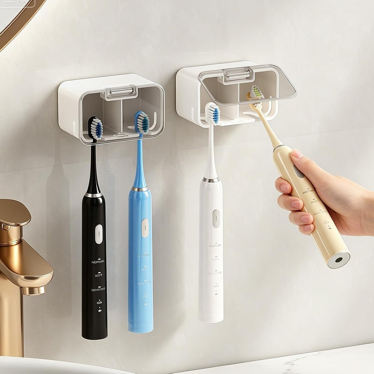 Hillcrest Bathware Covered Wall-Mounted Electric Toothbrush Holder studio product photo