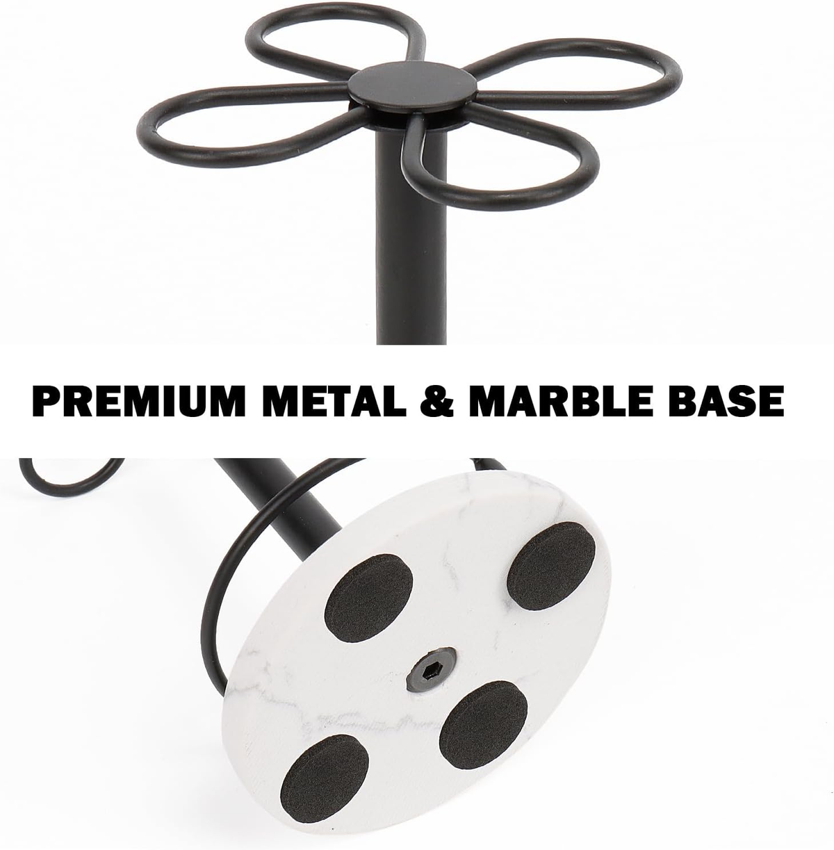 Hillcrest Bathware Matte Black Toothbrush Stand with Marble Base additional product photo