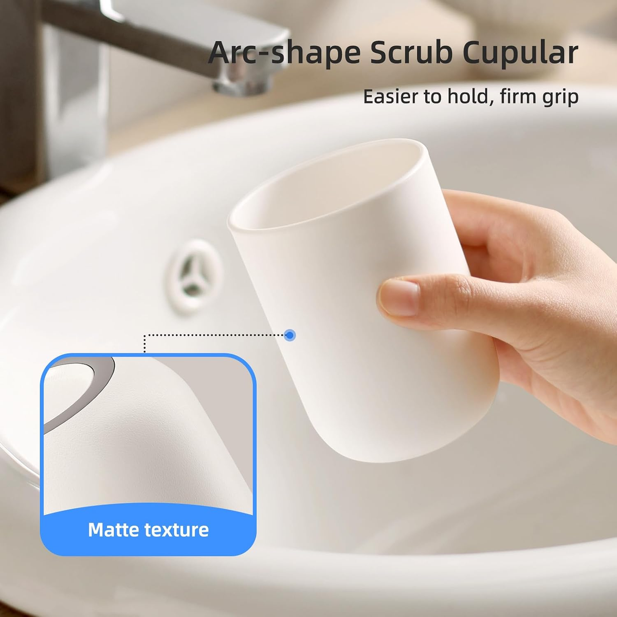 Hillcrest Bathware Matte White Plastic Bathroom Tumbler additional product photo