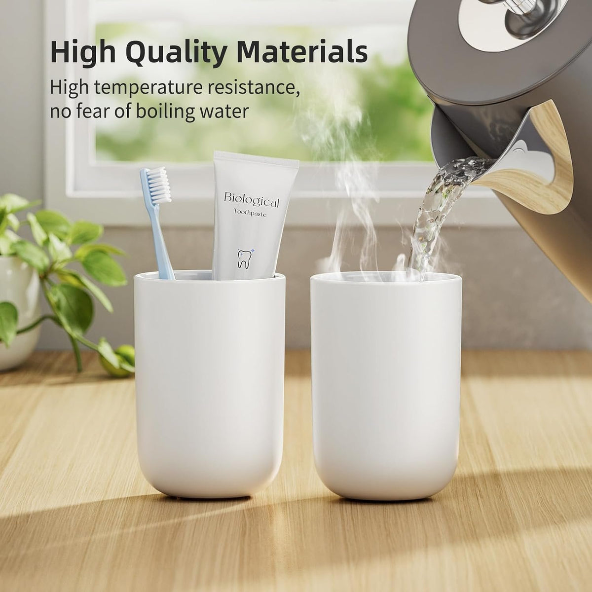 Hillcrest Bathware Matte White Plastic Bathroom Tumbler additional product photo