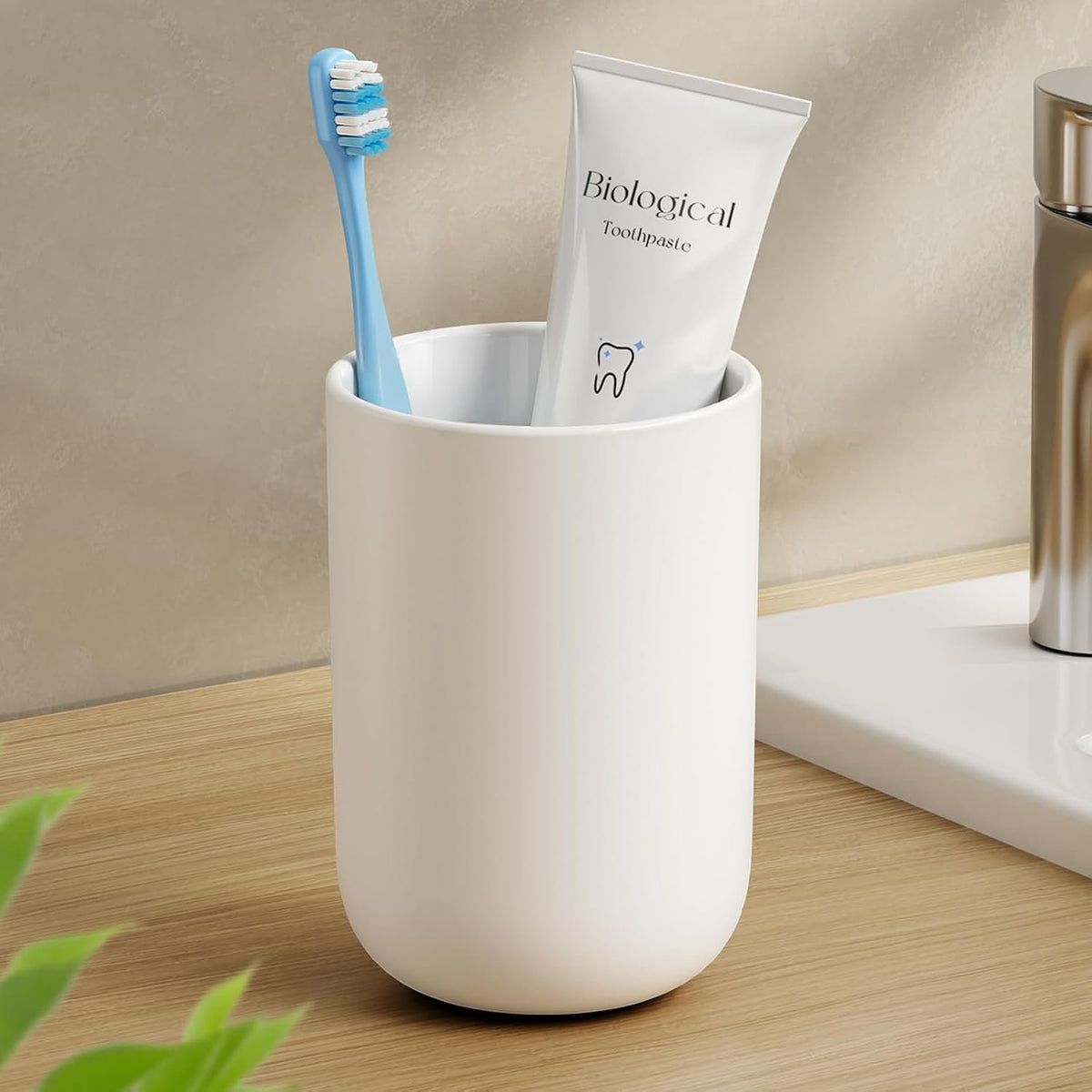 Hillcrest Bathware Matte White Plastic Bathroom Tumbler studio product photo