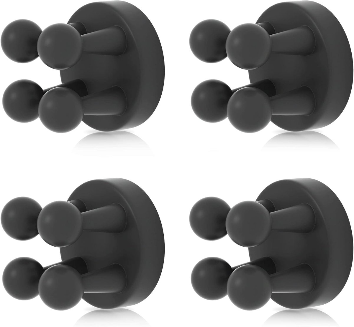 Hillcrest Bathware Black Silicone Adhesive Toothbrush Hooks studio product photo