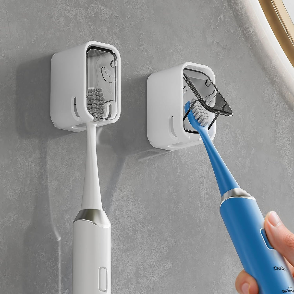 Hillcrest Bathware Grey Covered Wall Toothbrush Holder studio product photo