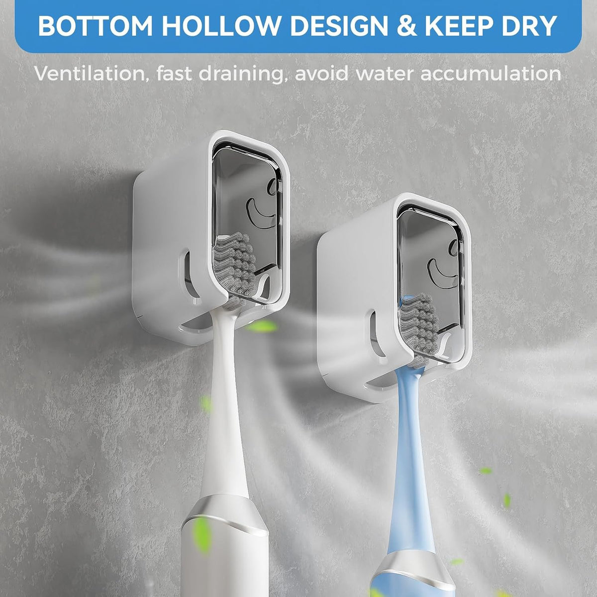 Hillcrest Bathware Grey Covered Wall Toothbrush Holder additional product photo