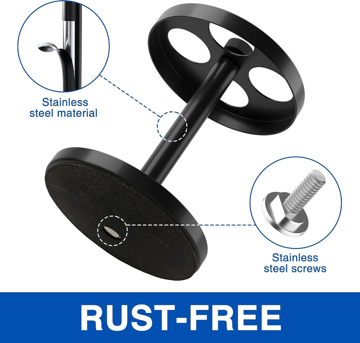 Hillcrest Bathware Black Stainless Steel Round Toothbrush Stand additional product photo