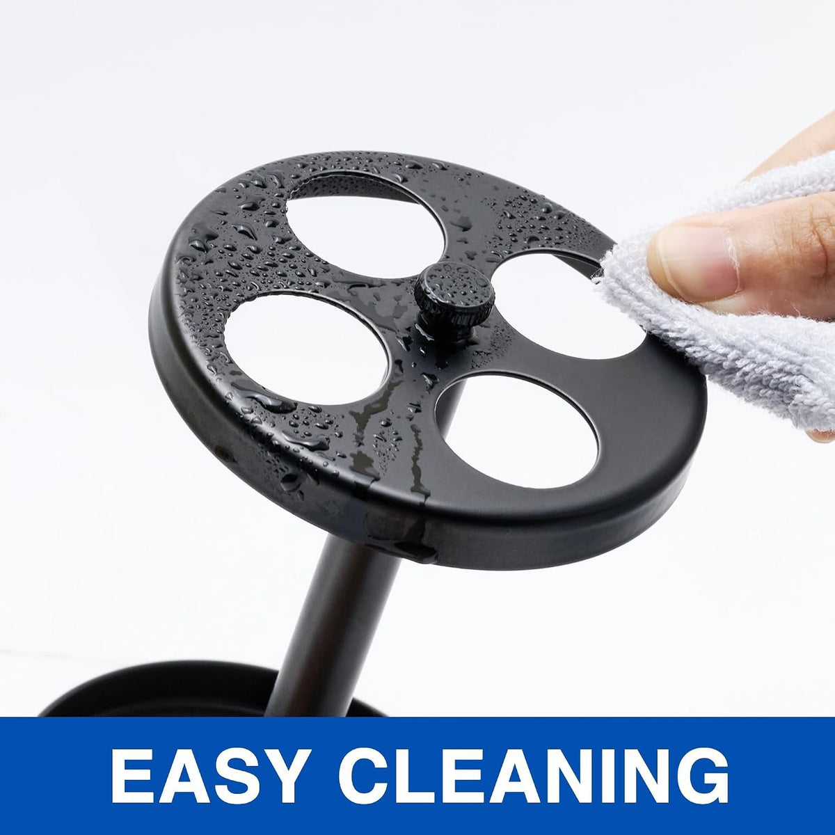 Hillcrest Bathware Black Stainless Steel Round Toothbrush Stand additional product photo
