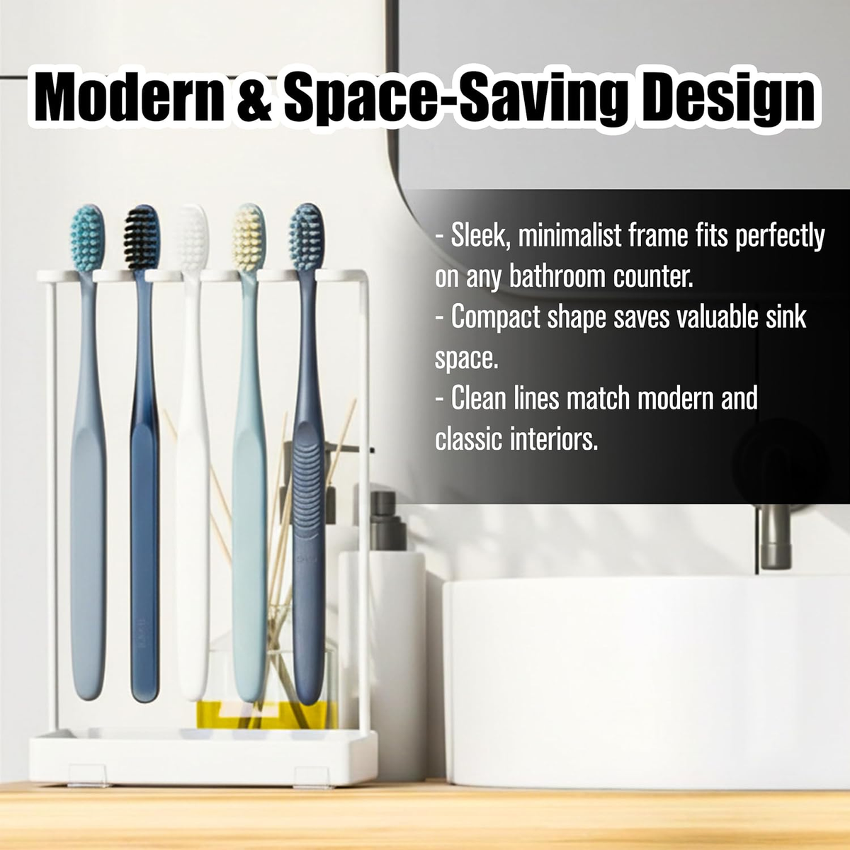 Hillcrest Bathware White Stainless Steel Toothbrush Rack additional product photo
