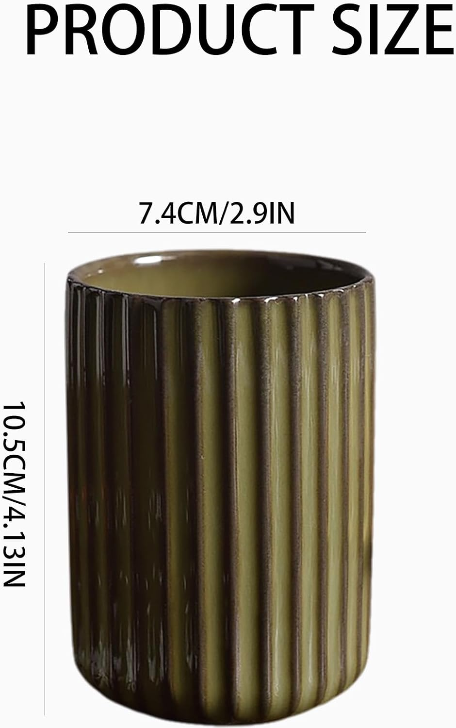 Hillcrest Bathware Olive Kiln-Glazed Toothbrush Tumbler additional product photo