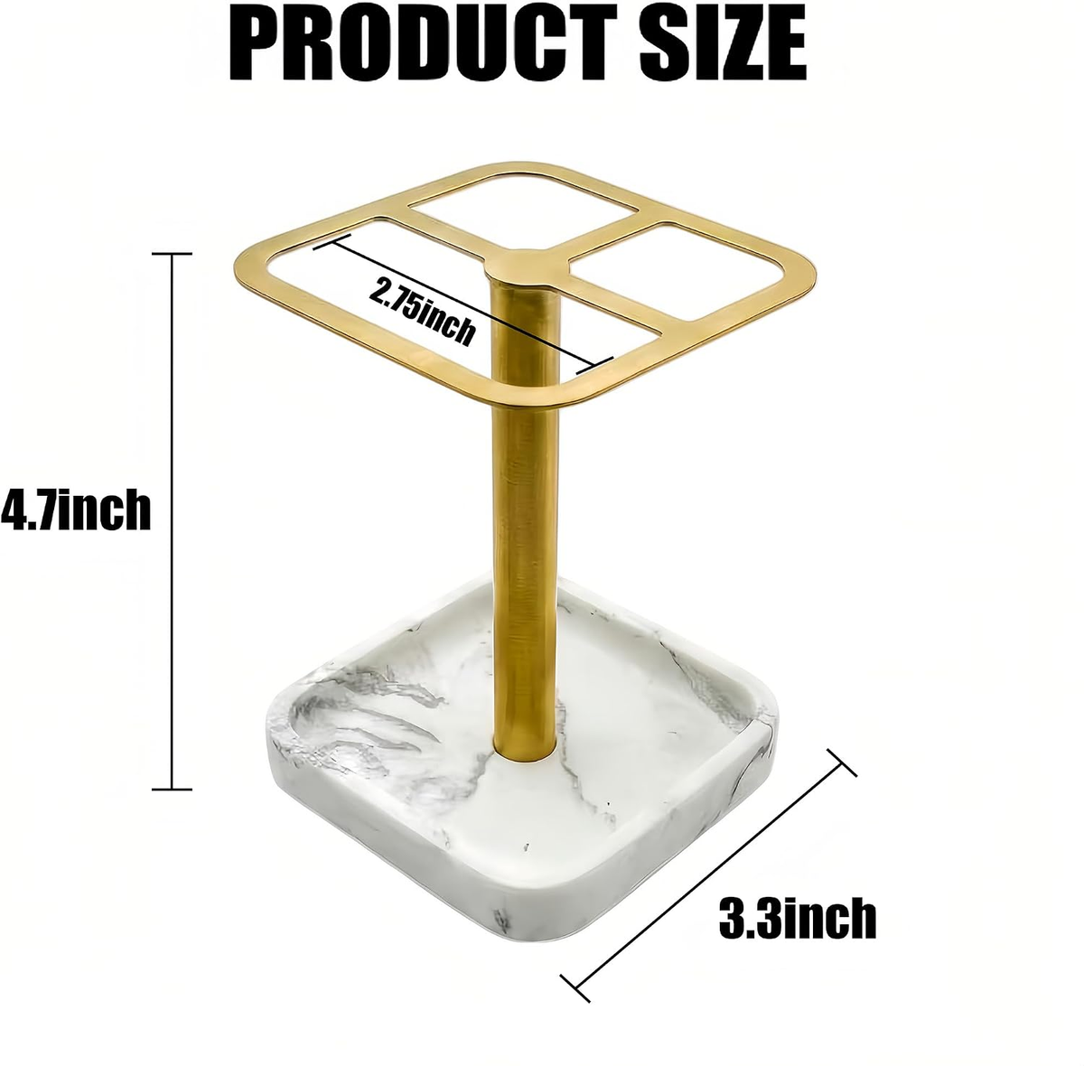 Hillcrest Bathware Gold-Tone Stainless Steel Toothbrush Stand additional product photo