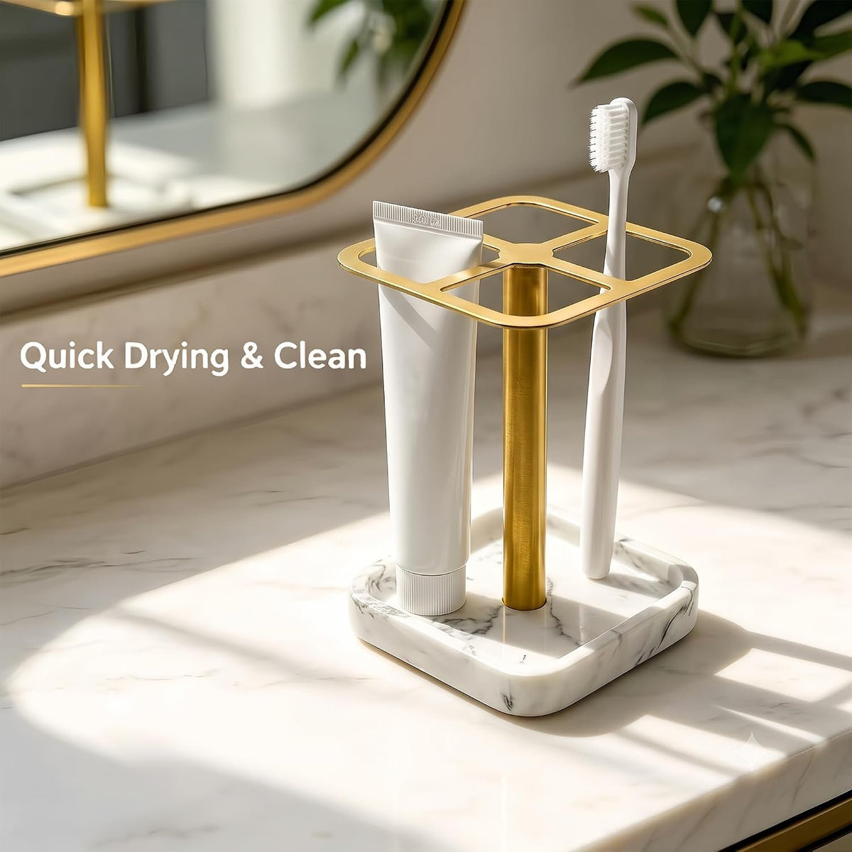 Hillcrest Bathware Gold-Tone Stainless Steel Toothbrush Stand additional product photo