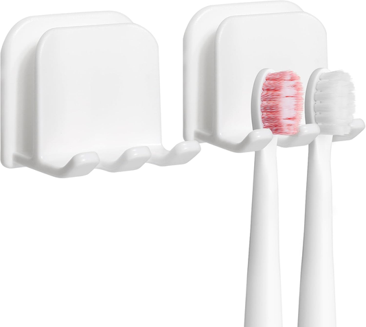Hillcrest Bathware White Adhesive Wall Toothbrush Holder studio product photo