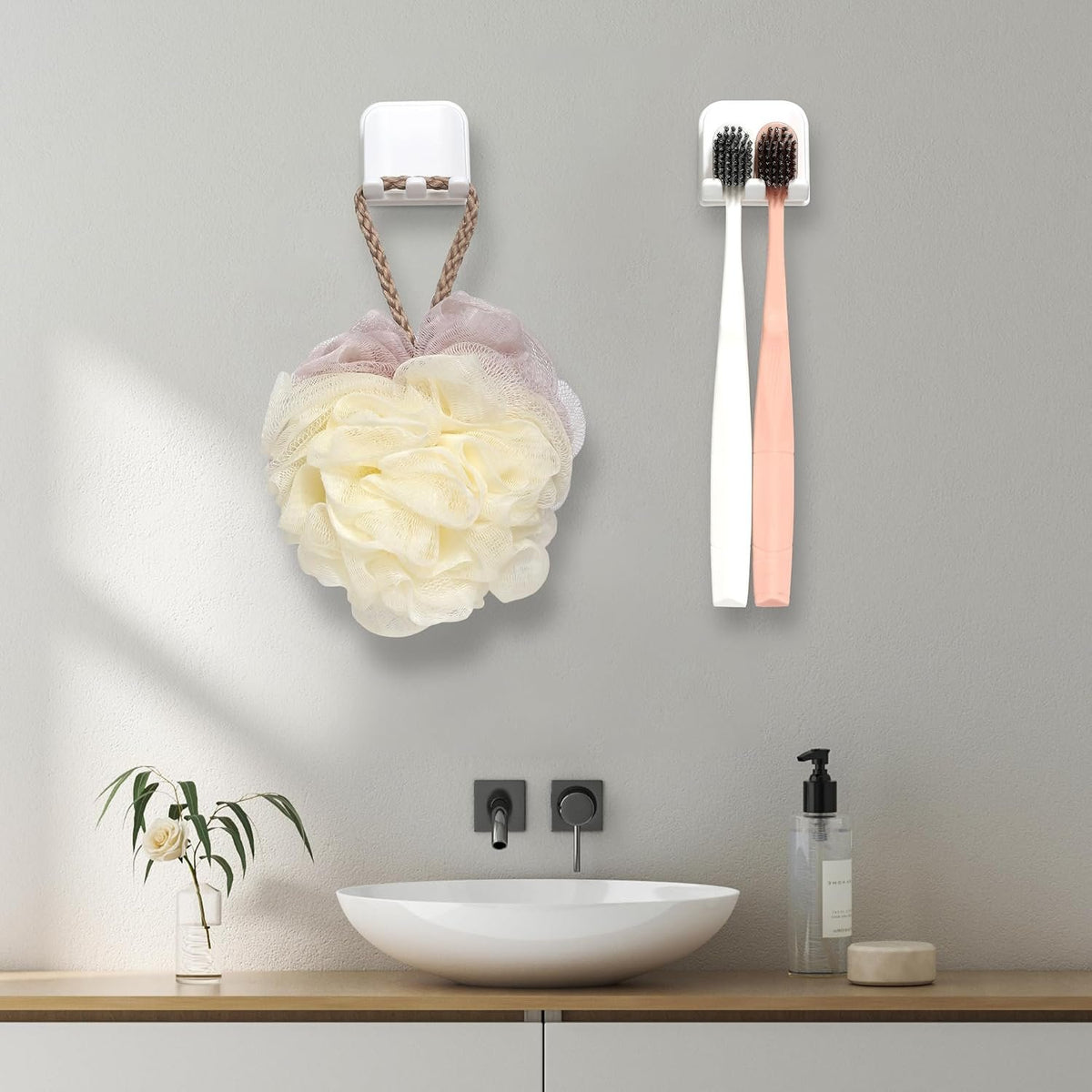 Hillcrest Bathware White Adhesive Wall Toothbrush Holder additional product photo